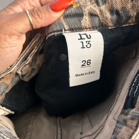 R13 Late Skinny Leopard Print Jeans Mob Wife - Picture 7 of 7